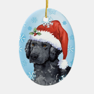 Happy Howliday Curly-Coated Retriever Ceramic Tree Decoration