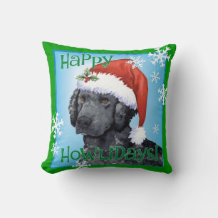Happy Howliday Curly-Coated Retriever Cushion