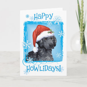 Happy Howliday Curly-Coated Retriever Holiday Card