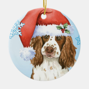 Happy Howliday English Springer Spaniel Ceramic Tree Decoration