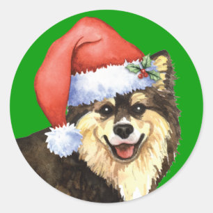 Happy Howliday Finnish Lapphund Classic Round Sticker