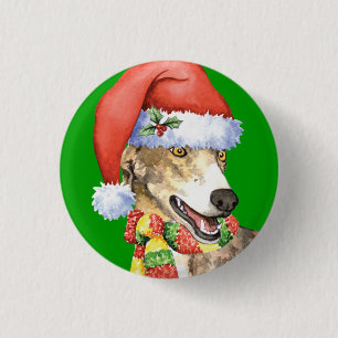 Happy Howliday Greyhound 3 Cm Round Badge