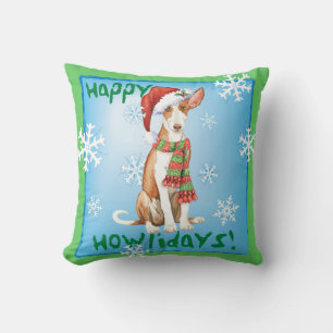 Happy Howliday Ibizan Hound Cushion