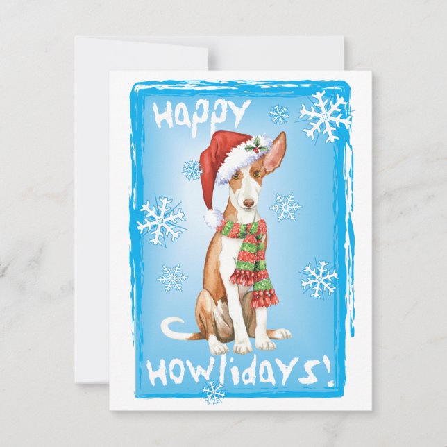 Happy Howliday Ibizan Hound Invitation (Front)