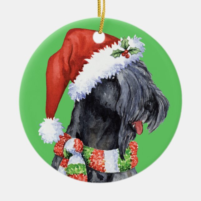 Happy Howliday Kerry Blue Terrier Ceramic Tree Decoration (Front)