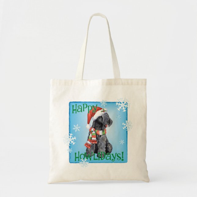 Happy Howliday Kerry Blue Terrier Tote Bag (Front)