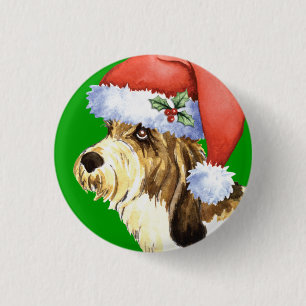 Happy Howliday PBGV 3 Cm Round Badge