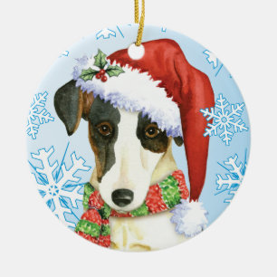 Happy Howliday Smooth Fox Terrier Ceramic Tree Decoration