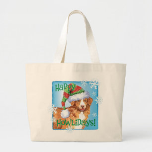 Happy Howliday Toller Large Tote Bag