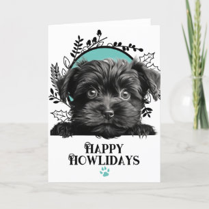 Happy Howlidays Affenpinscher Dog Christmas Holiday Card