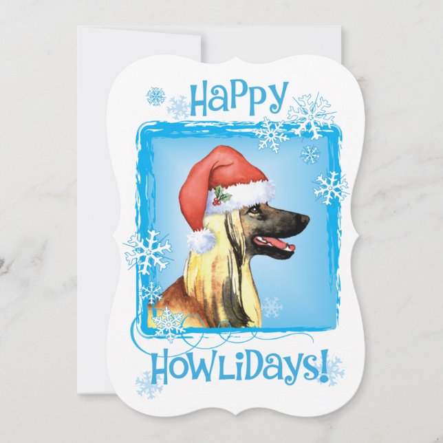 Happy Howlidays Afghan Holiday Card (Front)