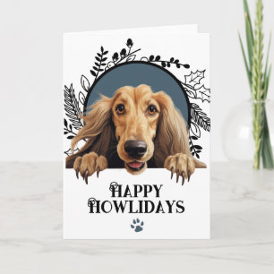 Happy Howlidays Afghan Hound Dog Christmas Holiday Card