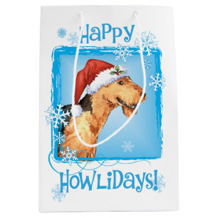 Happy Howlidays Airedale Medium Gift Bag