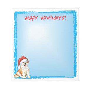 Happy Howlidays Akita Notepad