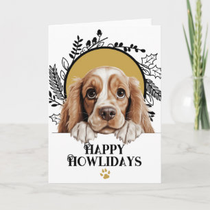Happy Howlidays American Cocker Spaniel Christmas Holiday Card