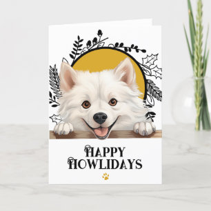 Happy Howlidays American Eskimo Dog Christmas Holiday Card