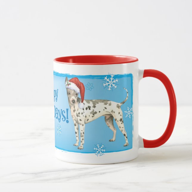 Happy Howlidays American Hairless Terrier Mug (Right)