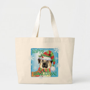 Happy Howlidays Anatolian Shepherd Large Tote Bag