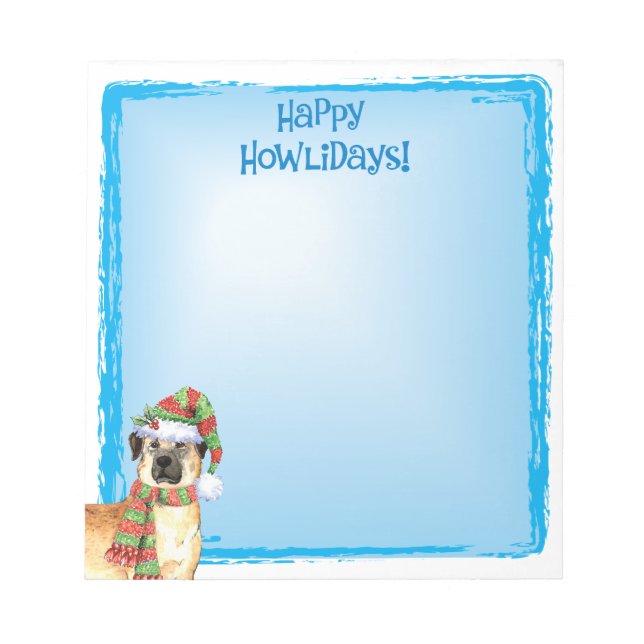 Happy Howlidays Anatolian Shepherd Notepad (Front)
