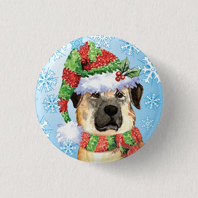 Happy Howlidays Anatolian Shepherd Pinback Button (Front)
