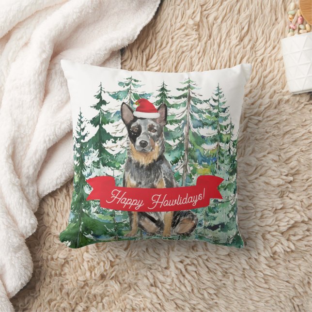 Happy Howlidays Australian Cattle Dog Christmas  Cushion (Blanket)