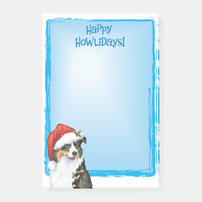 Happy Howlidays Australian Shepherd Post-it Notes (Front)