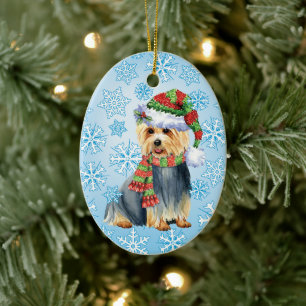Happy Howlidays Australian Terrier Ceramic Tree Decoration