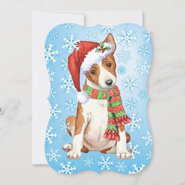 Happy Howlidays Basenji Holiday Card (Front)