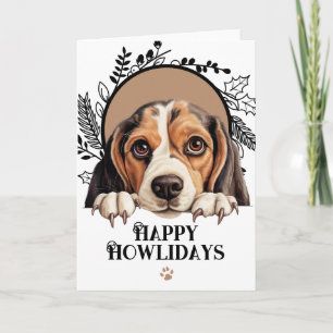 Happy Howlidays Beagle Dog Christmas Holiday Card