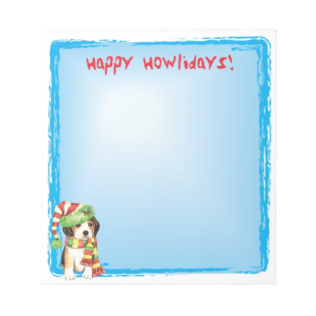 Happy Howlidays Beagle Notepad (Front)