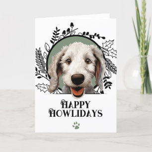 Happy Howlidays Bedlington Terrier Dog Christmas Holiday Card