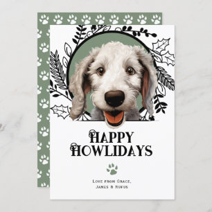 Happy Howlidays Bedlington Terrier Dog Christmas Holiday Card