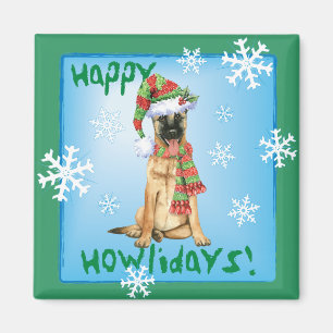 Happy Howlidays Belgian Malinois Magnet