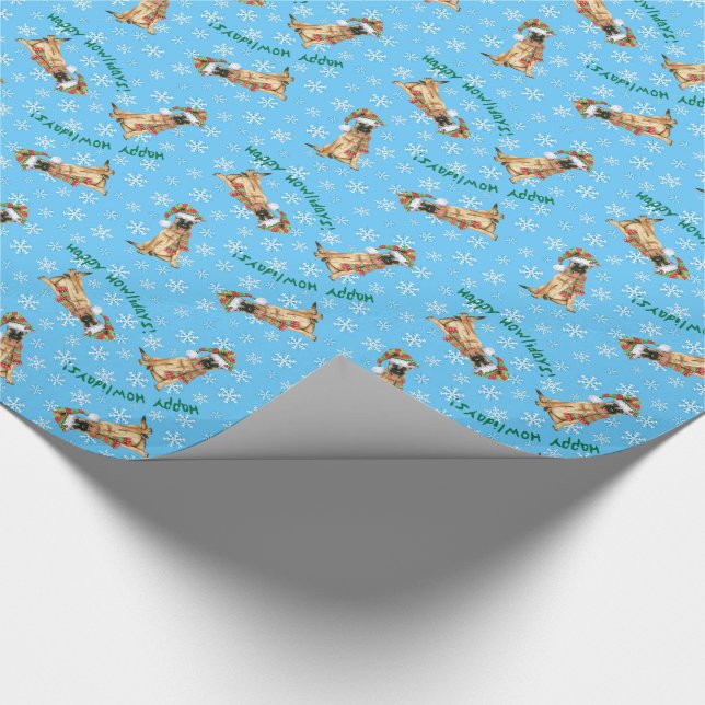 Happy Howlidays Belgian Malinois Wrapping Paper (Corner)