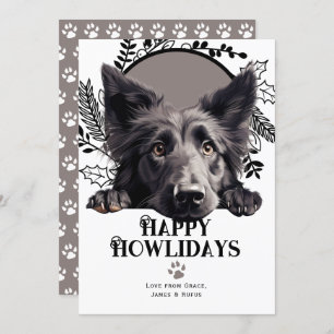 Happy Howlidays Belgian Sheepdog Dog Christmas Holiday Card