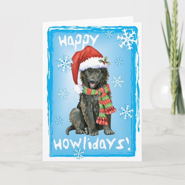 Happy Howlidays Belgian Sheepdog Holiday Card (Front)