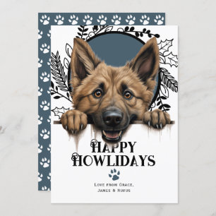 Happy Howlidays Belgian Shepherd Dog Christmas Holiday Card