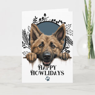 Happy Howlidays Belgian Shepherd Dog Christmas Holiday Card