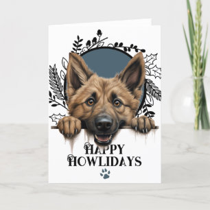 Happy Howlidays Belgian Shepherd Dog Christmas Holiday Card