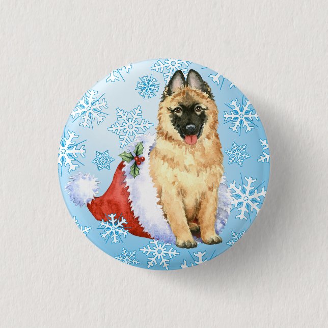 Happy Howlidays Belgian Tervuren 3 Cm Round Badge (Front)