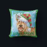 Happy Howlidays Berger Picard Cushion<br><div class="desc">Celebrate the holiday season with a happy Berger Picard wearing a stocking hat surrounded by snowflakes and the words,  Happy Howlidays! Great holiday gift idea for Picard-loving family and friends.</div>