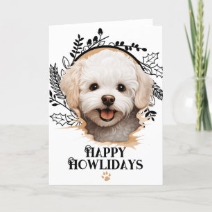 Happy Howlidays Bichon Frise Dog Christmas Holiday Card