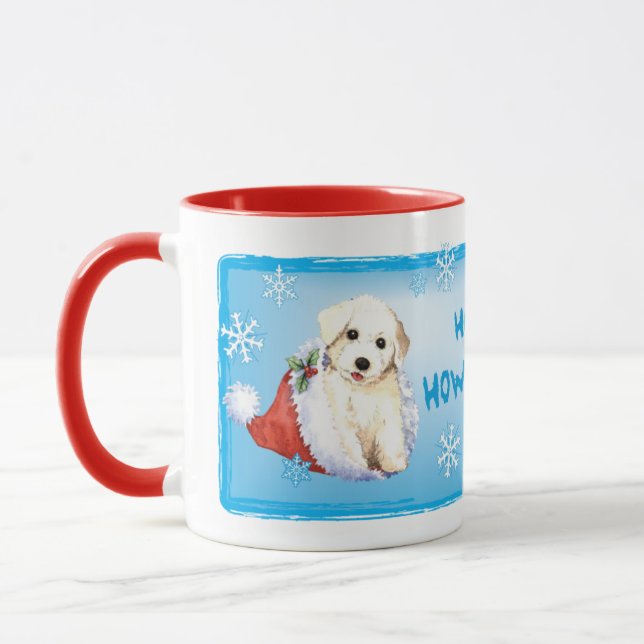 Happy Howlidays Bichon Mug (Left)
