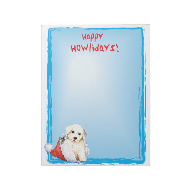 Happy Howlidays Bichon Notepad (Rotated)
