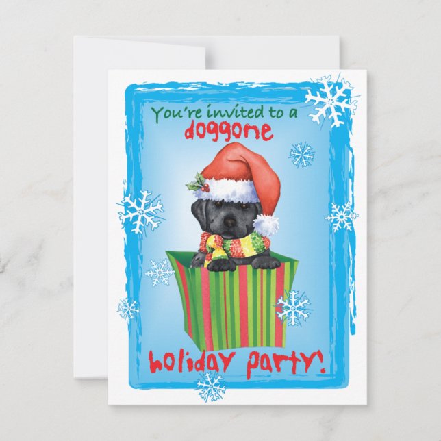 Happy Howlidays Black Lab Invitation (Front)