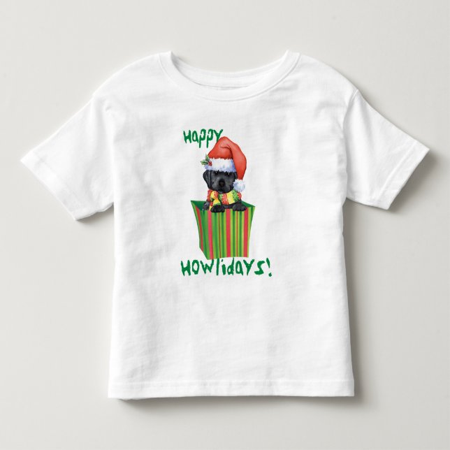 Happy Howlidays Black Lab T-Shirt (Front)