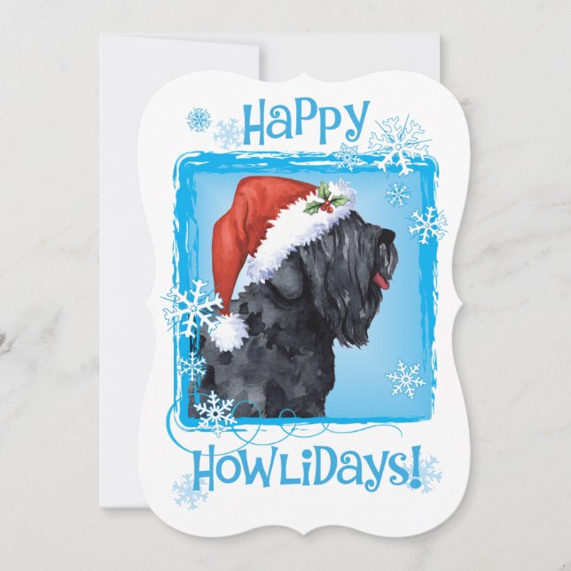 Happy Howlidays Black Russian Terrier Holiday Card (Front)