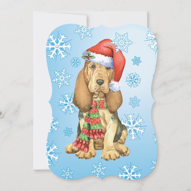 Happy Howlidays Bloodhound Holiday Card (Front)
