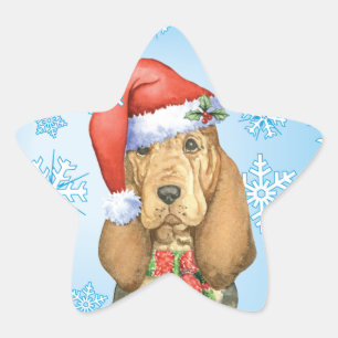 Happy Howlidays Bloodhound Star Sticker