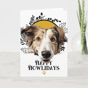 Happy Howlidays Borzoi Dog Christmas Holiday Card